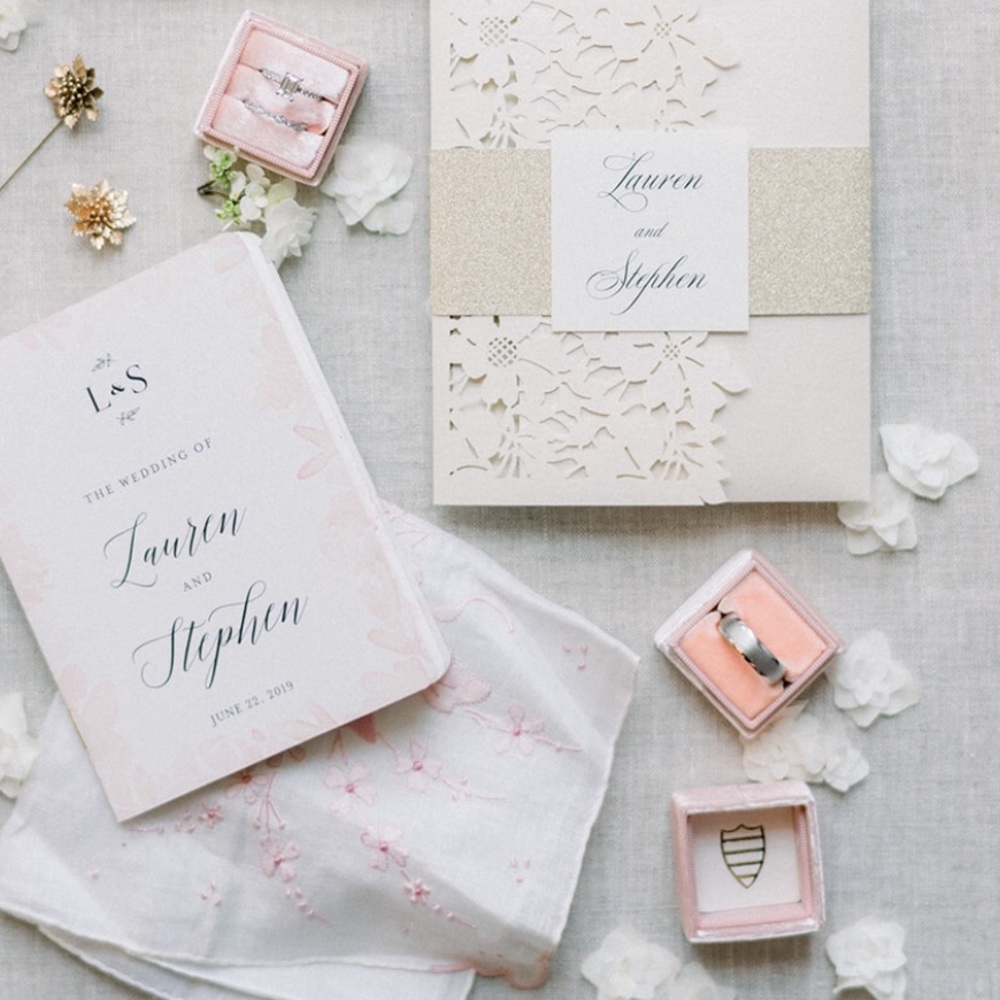 The Mrs Box Norah Mae Double Pink Ring Box